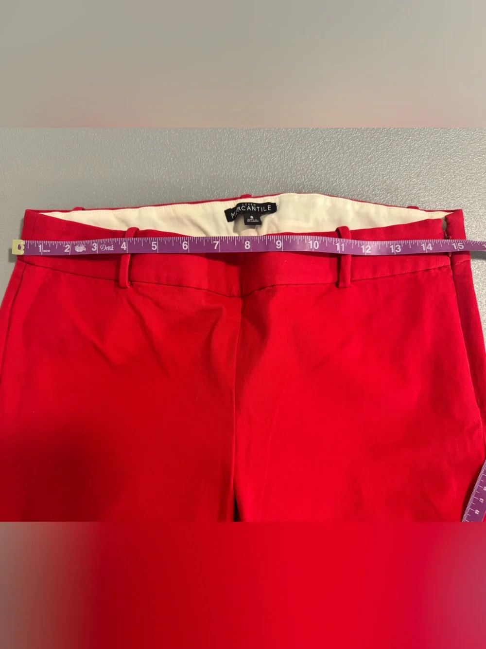 J. Crew Mercantile Red Cotton Slim Fit Dress Pants Size 8 - Picture 8 of 10